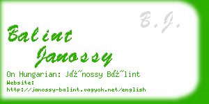 balint janossy business card